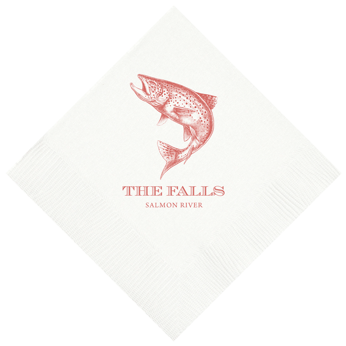 Customizable Salmon Beverage Napkins
