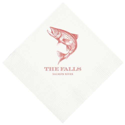 Customizable Salmon Beverage Napkins