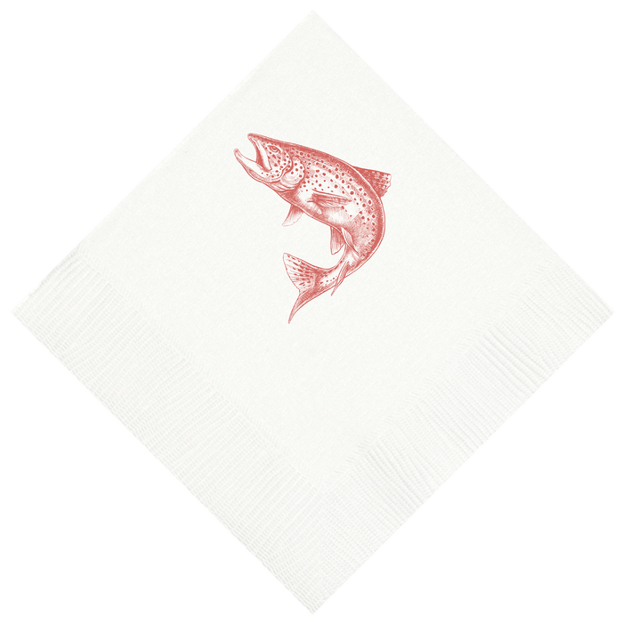 Customizable Salmon Beverage Napkins