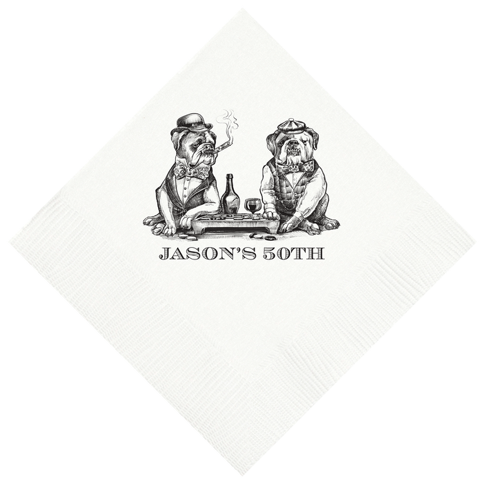 Customizable Smokin' English Bulldogs Beverage Napkins