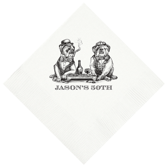 Customizable Smokin' English Bulldogs Beverage Napkins