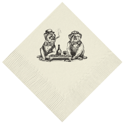 Customizable Smokin' English Bulldogs Beverage Napkins