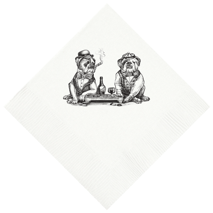 Customizable Smokin' English Bulldogs Beverage Napkins