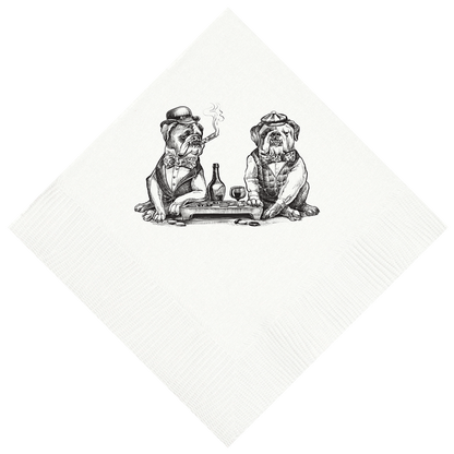 Customizable Smokin' English Bulldogs Beverage Napkins
