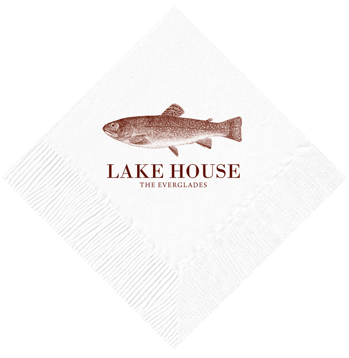 Customizable Trout Beverage Napkins
