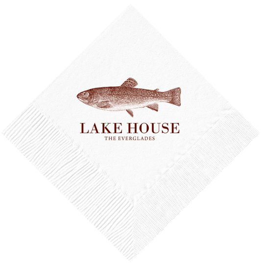 Customizable Trout Beverage Napkins