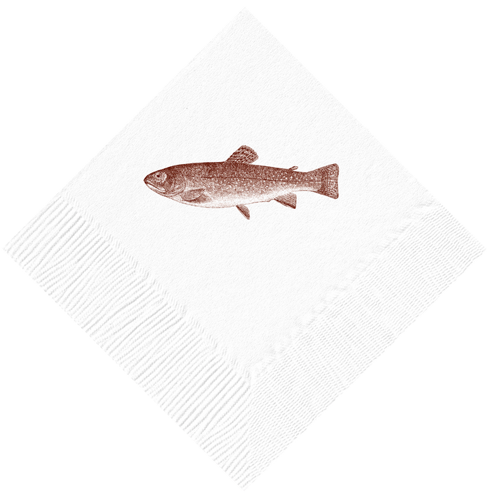 Customizable Trout Beverage Napkins