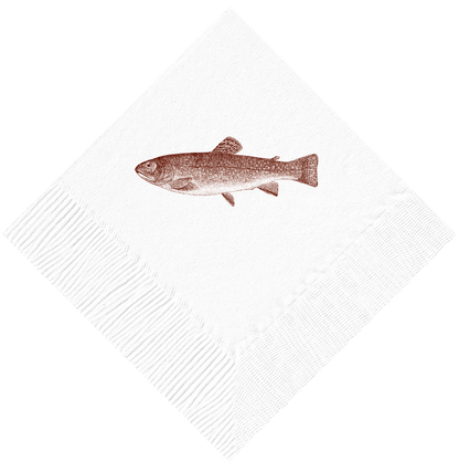 Customizable Trout Beverage Napkins