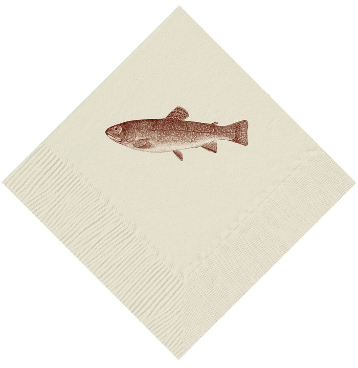 Customizable Trout Beverage Napkins