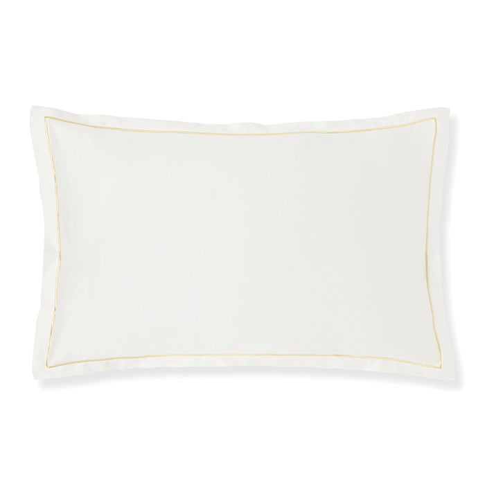 Dalia-Cream-Gold-Sham pillowcase on a white background