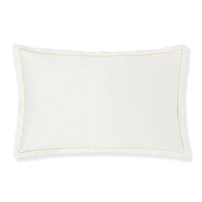 Dalia-Cream-Gold-Sham pillowcase on a white background