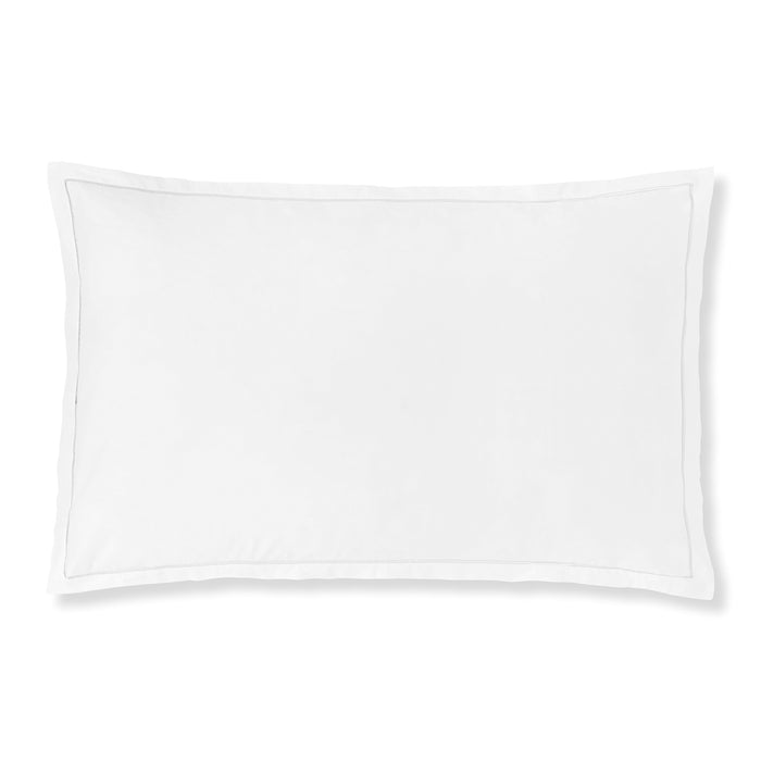 Dalia-White-Silver-Sham pillowcase on a white background