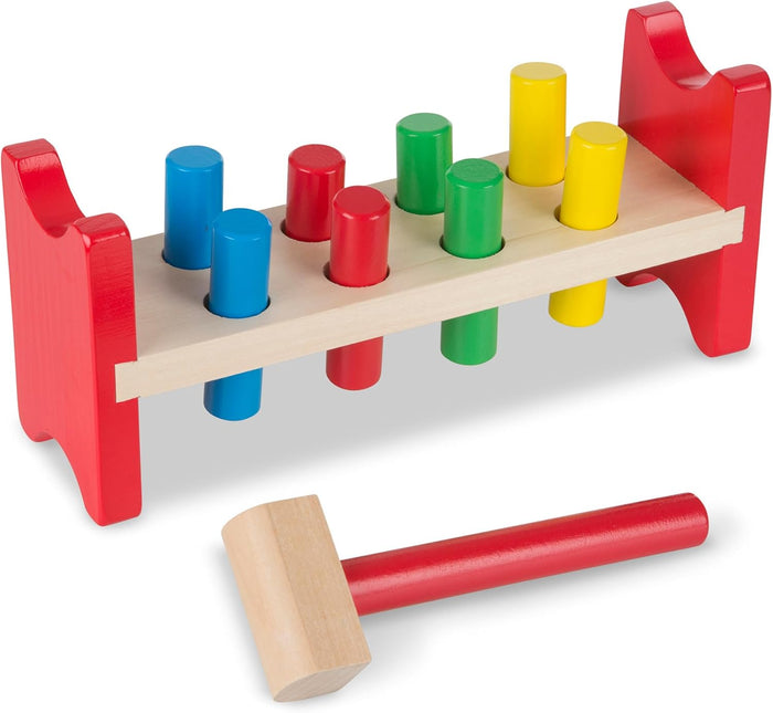 Deluxe Wooden Pound-A-Peg Toy With Hammer