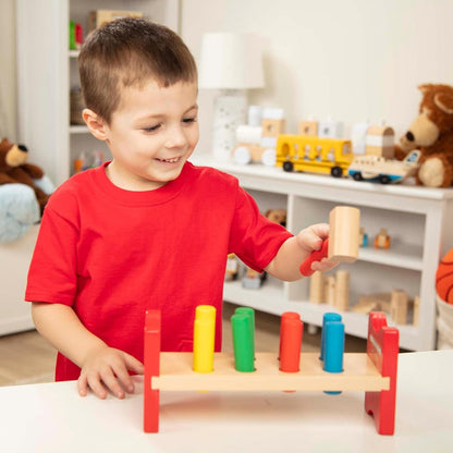 Deluxe Wooden Pound-A-Peg Toy With Hammer