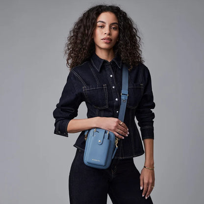 Dillon Bag - Dusty Blue/Gold