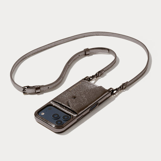 Donna Crossbody Phone Case - Metallic Chrome/Pewter