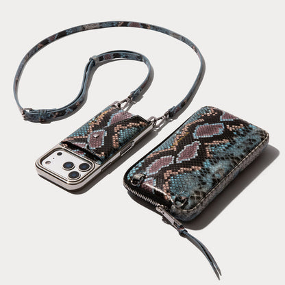 Donna Pouch Set - Prism Snake/Silver Chrome