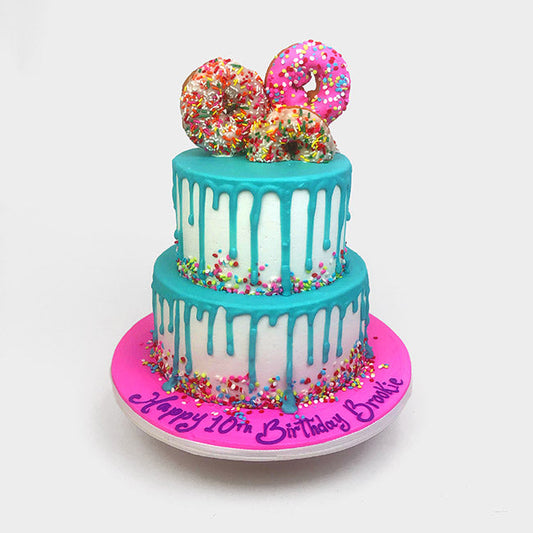 Donut Drip Cake 2 Tiers