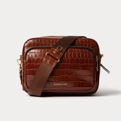 Drew Bag - Brown Croc/Gold