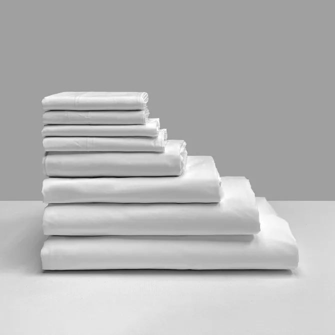 Elite Percale Single Flat Sheet White
