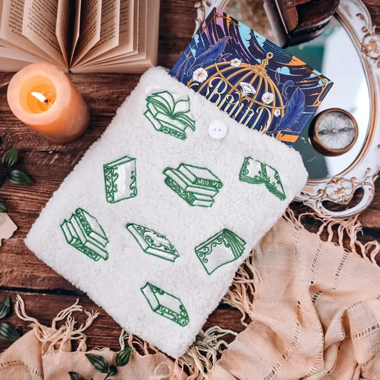 Embroidered Sherpa Book Sleeve - Bags