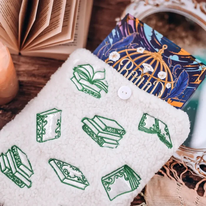Embroidered Sherpa Book Sleeve - Bags