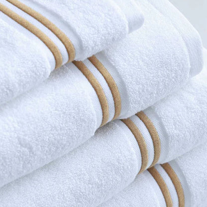 Empire Face Towel White Gold folded together