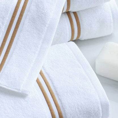 Empire Hand Towel White Gold on a white background