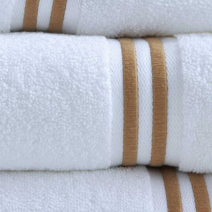 Close-up of Empire Hand Towel White Gold