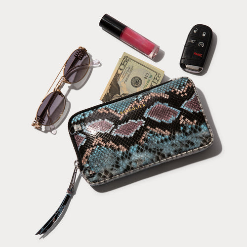 Expanded Zip Pouch - Prism Snake/Silver Chrome