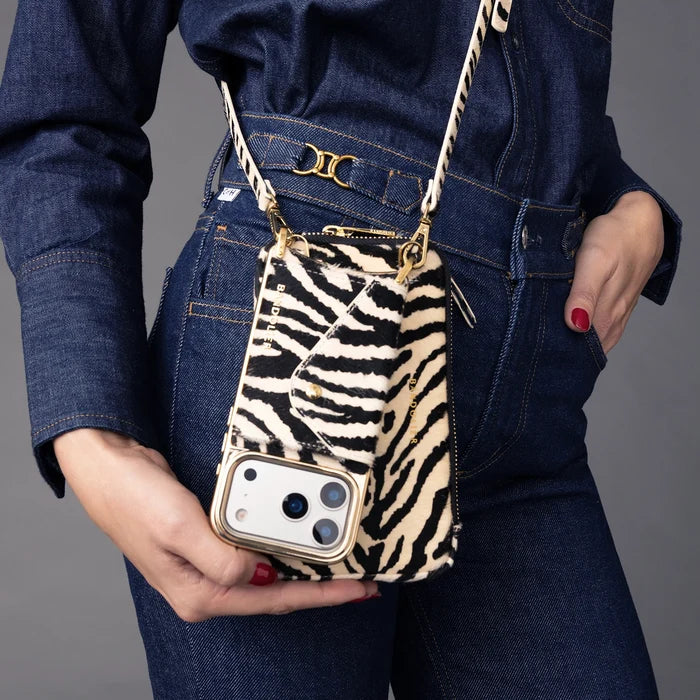 Expanded Zip Pouch - Zebra/Gold