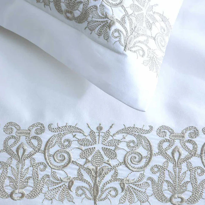 Fion Taupe Duvet Cover Set on a white background