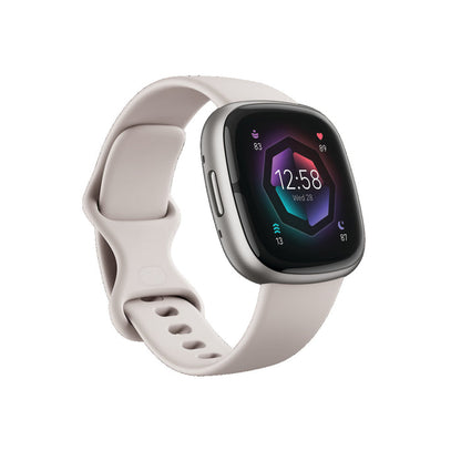 Fitbit Sense 2 Health & Fitness Smart Watch - Lunar White & Platinum | 79-FB521SRWT (7619310354620)