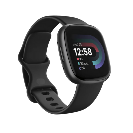 Fitbit Versa 4 Health & Fitness Smart Watch - Black & Graphite | 79-FB523BKBK from Fitbit - DID Electrical