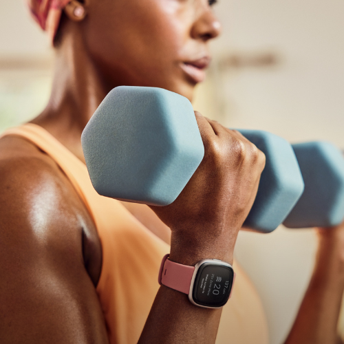 Fitbit Versa 4 Health & Fitness Smart Watch - Pink Sand & Copper Rose | 79-FB523RGRW from Fitbit - DID Electrical