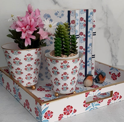 Floral Tray Red Mughal 14"