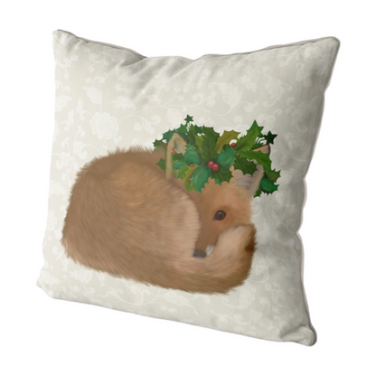 Fox & Holly Crown Pillow