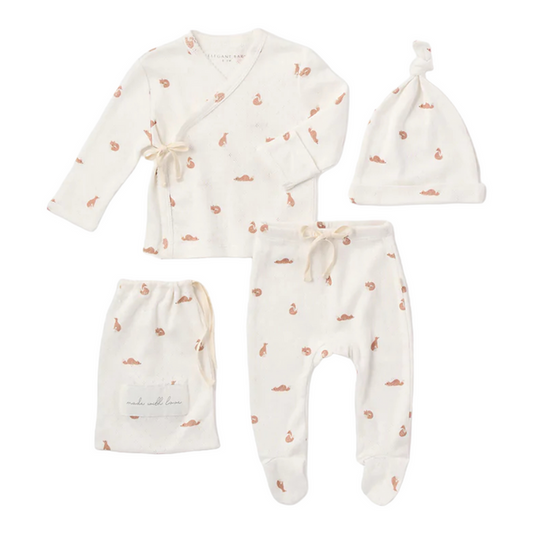 Fox Printed Organic Cotton Layette Set