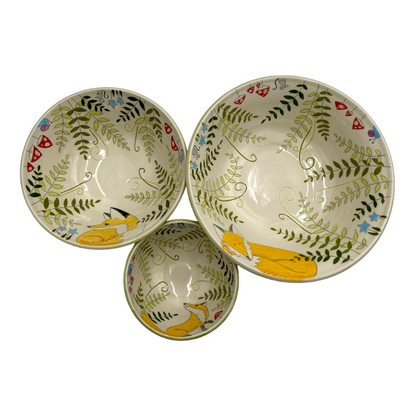 Foxes & Ferns Porcelain Bowls