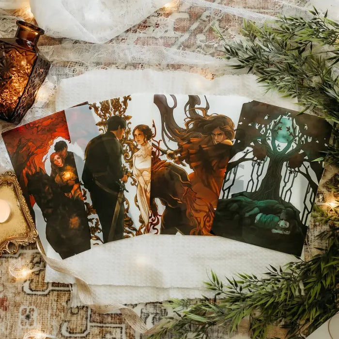 From Blood and Ash Page Overlay Set of 4 Art Prints