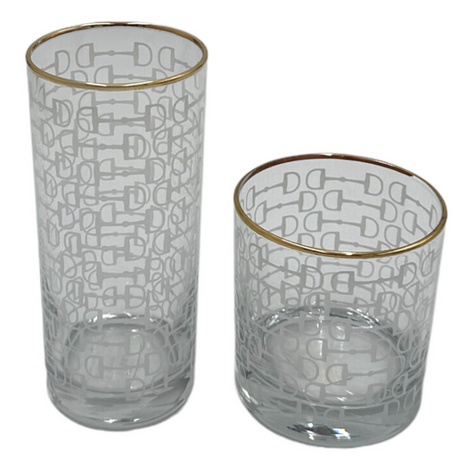 Frosted Snaffle Glasses