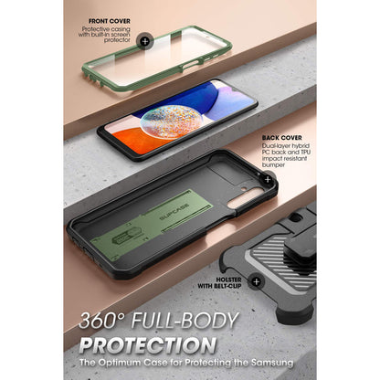 Galaxy A14 Unicorn Beetle Pro Rugged Holster Case-Dark Green