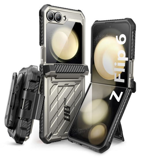 Galaxy Z Flip7 FE Unicorn Beetle PRO Rugged Case with Belt Clip-Titan Gray