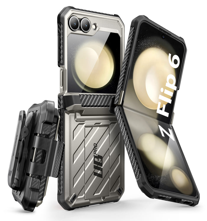Galaxy Z Flip7 FE Unicorn Beetle PRO Rugged Case with Belt Clip-Titan Gray