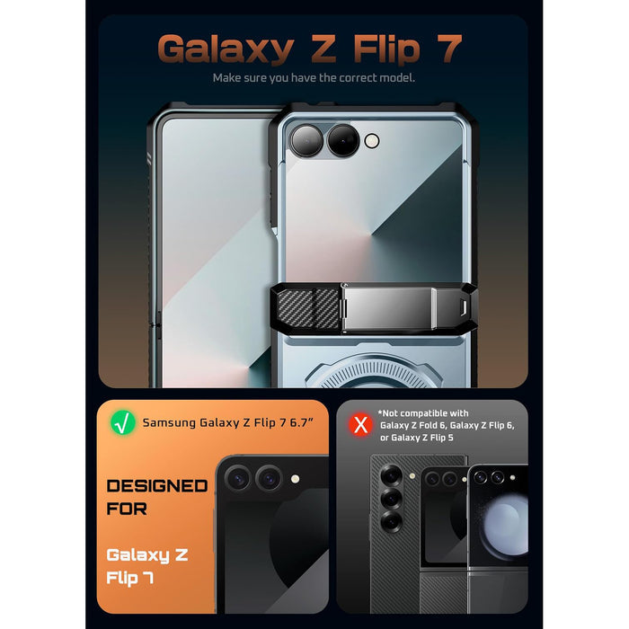 Galaxy Z Flip7 UB Grip Magsafe Phone Case-Metallic Blue