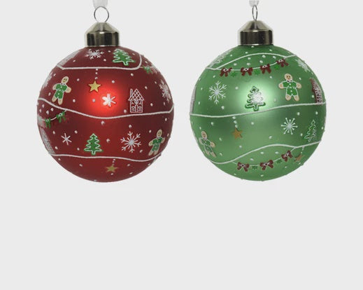 Gingerbread Glass Bauble - 8cm