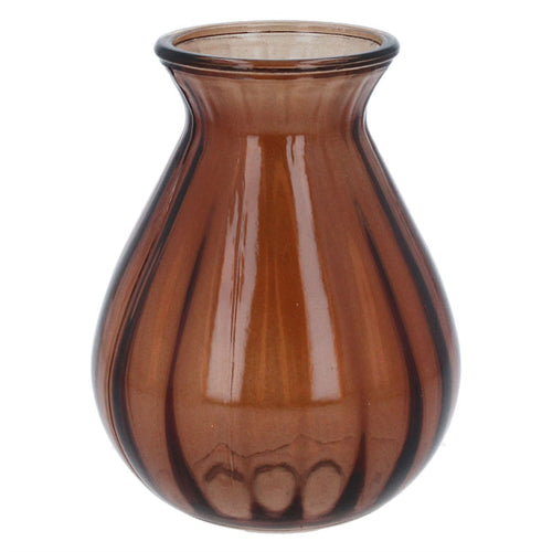 Gisela Graham Glass Posy Vase - Dark Amber