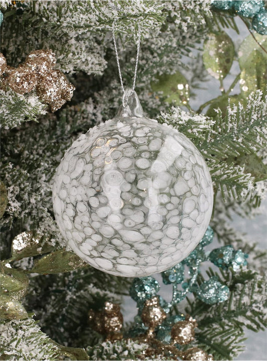 Gisela Graham Mottled Glass Christmas Bauble