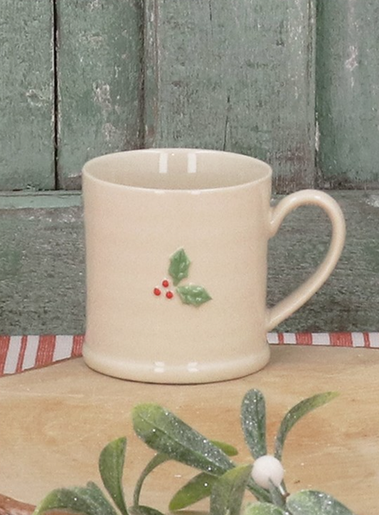 Gisela Graham Stoneware Mini Mug - Holly