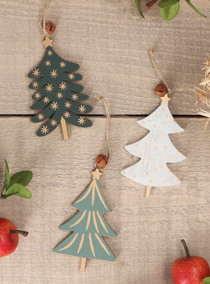 Gisela Graham Wooden Christmas Tree Decoration